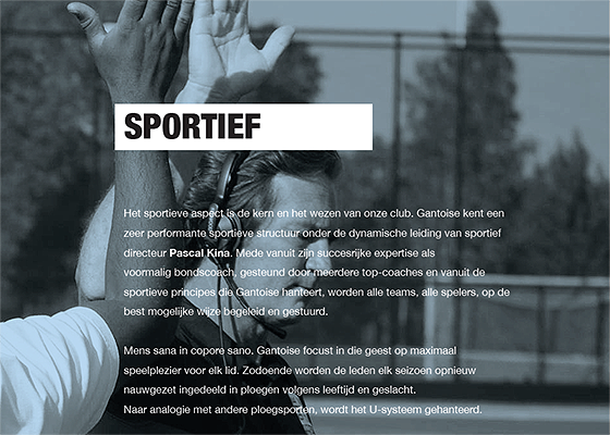 pagina over de sportieve kern van Gantoise