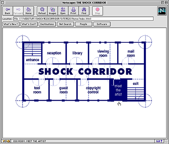 Shock Corridor - webdesign - ter ondersteuning van kunstproject 'Shock Corridor' door Stefaan Quix in het ITHAKA kunstparcours Leuven