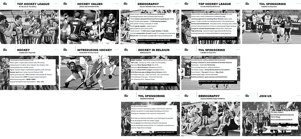 selectie van slides uit presentatie Top Hockey League
