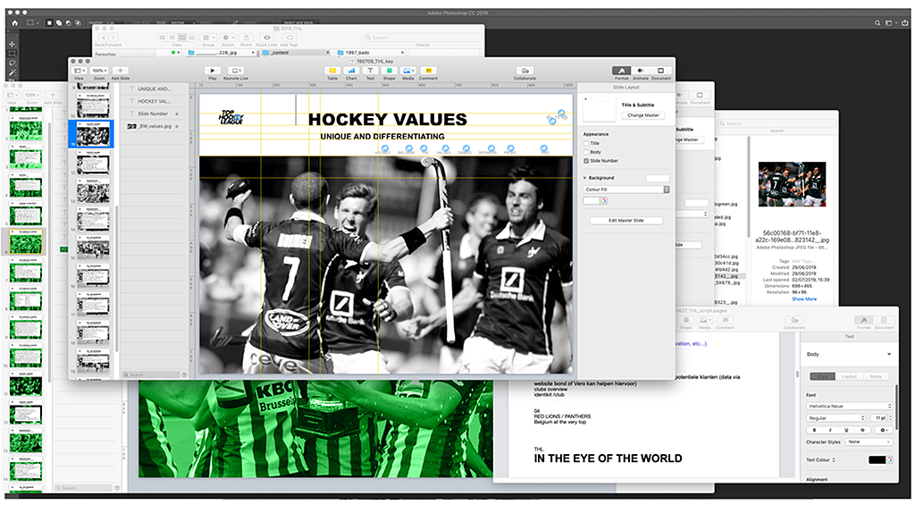 workspace Top Hockey League presentatie vormgeving